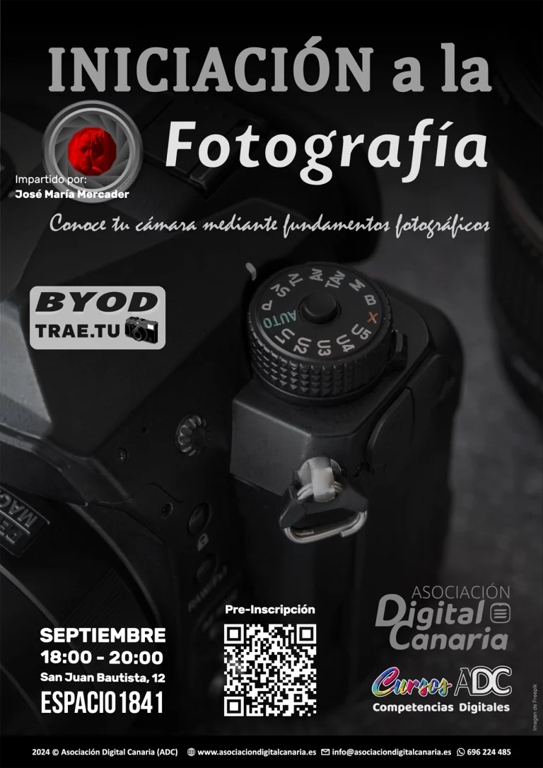 Cartel de Iniciación a la Fotografía de Cursos ADC