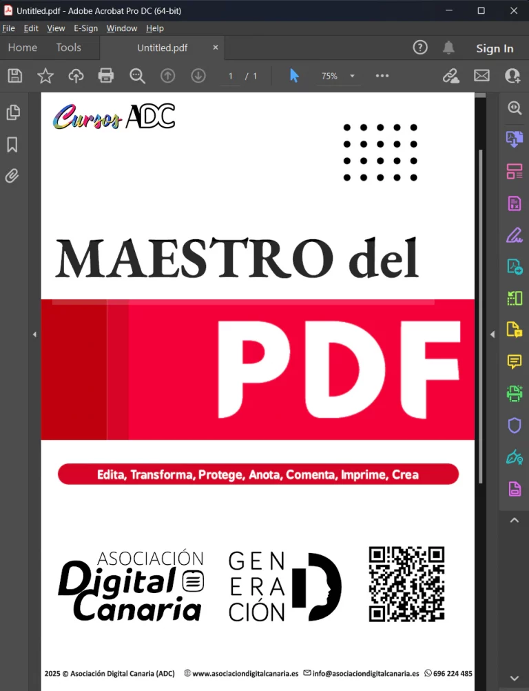 Cartel del curso de Maestro del PDF