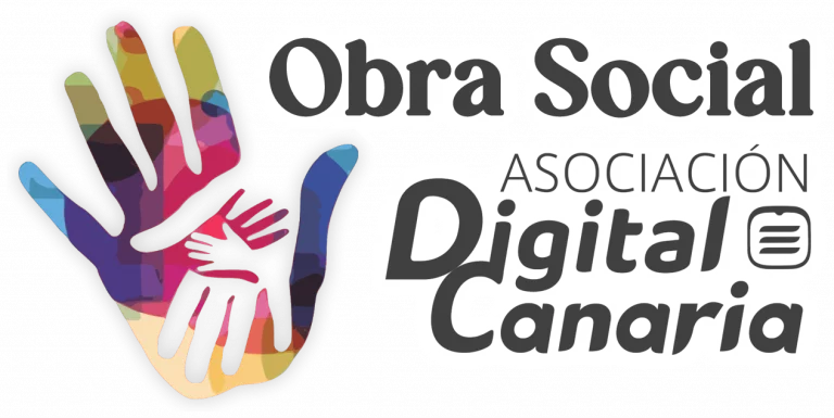 Logotipo oscuro de la Obra Social de Asociación Digital Canaria.
